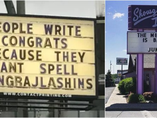 Funny Roadside Marquee Signs That Hit Harder Than a Pothole 1